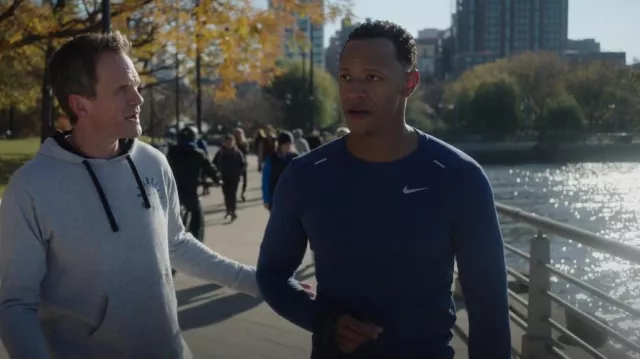 Nike TechKnit Ultra Long Sleeve Blue worn by Billy (Emerson Brooks) as seen in Uncoupled (S01E04)