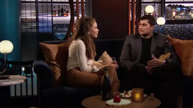 Victoria Beckham 70s Fitted Lace Button-Down Shirt worn by Gabby as seen in The Bachelorette (S19E04)