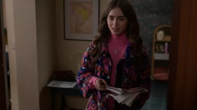 MSGM Fall 2013 Collection Floral Coat worn by Emily Cooper (Lily Collins) as seen in Emily in Paris (S01E09)