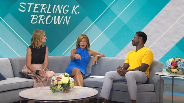 Theory Birke Regular Fit Polo Sweater worn by Sterling K. Brown as seen in Today on August 16,2022 
