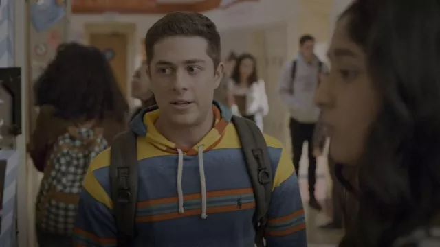 Polo Ralph Lauren Striped Spa Terry Hoodie worn by Ben Gross (Jaren Lewison) as seen in Never Have I Ever (S03E09)