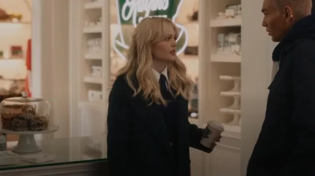 Avec Les Filles Double Face Plaid Raglan Coat worn by Audrey Hope (Emily Alyn Lind) as seen in Gossip Girl (S01E09)