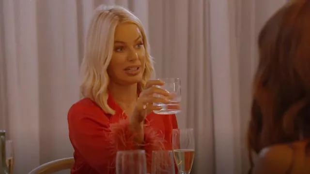 Nadine Merabi Dacie Red Pajamas worn by Caroline Stanbury as seen in The Real Housewives of Dubai (S01E10)