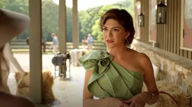 Johanna Ortiz It's Never Too Late Dress worn by Mandy Von Dunkel(Amy Pietz) as seen in Dynasty (S05E19)