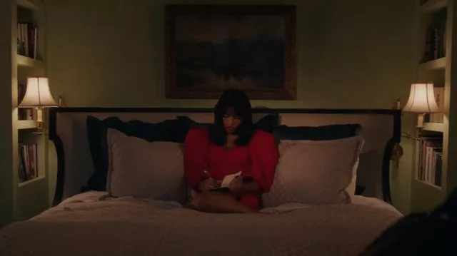 AZ Factory Red Puff Sleeve Dress worn by Monet de Haan (Savannah Lee Smith) as seen in Gossip Girl (S01E12)