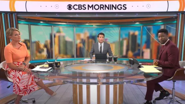 Ann Taylor Refined Stretch Envelope Neck Top porté par Jamie Yuccas vu dans CBS Mornings le 25 août 2022