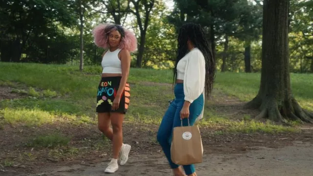 Walter Van Beirendonck Neon Shadow Shorts worn by Phoebe (Phoebe Robinson) as seen in Everything's Trash (S01E07)