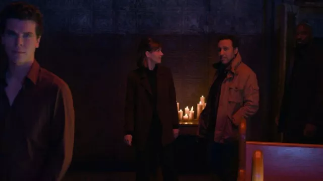 Theory Clairene Coat worn by Kristen Bouchard (Katja Herbers) as seen in Evil (S02E11)
