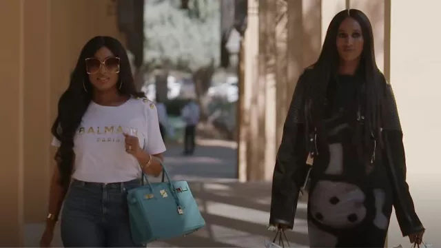 Balmain T-Shirt worn by Lesa Milan as seen in The Real Housewives of Dubai (S01E12)