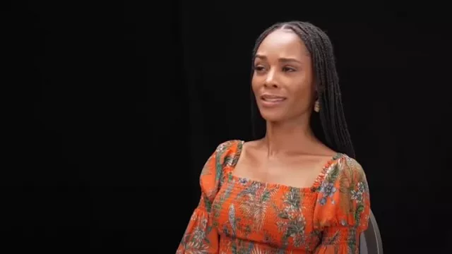 L'Agence Cece Smocked Top worn by Zuri Hall as seen in Access Hollywood on August 20,2022