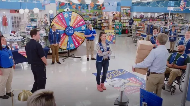 Ugg Fluff Mini Quilted Boot worn by Cheyenne (Nichole Bloom) as seen in Superstore (S06E03)
