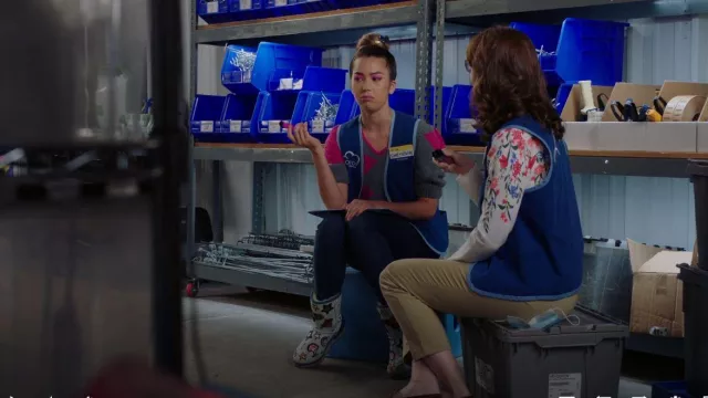Ugg Short Boot with Genuine Shearling Trim worn by Cheyenne (Nichole Bloom) as seen in Superstore (S06E07)