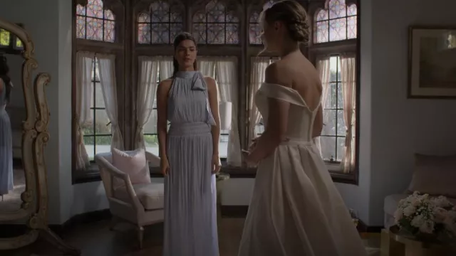 Bcbgmaxazria Xenia Halter Maxi Dress worn by Dani (Sara Silva) as seen in  American Horror Stories (S02E07)