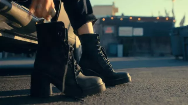 The lace-up boots worn by Cassie (Sofia Carson) in Our Bruised Hearts