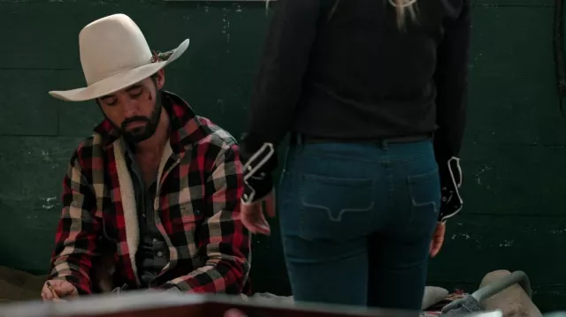 Plaid Sherpa Work Shirt jacket worn by Walker (Ryan Bingham) as seen in Yellowstone Tv series (Season 3 Episode 9)