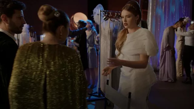 Maticevski Serene Tiered Silk Blend Gown worn by Kirby Anders (Maddison Brown) as seen in Dynasty (S04E14)