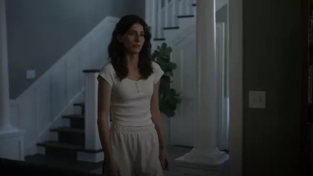 Brandy Melville White Ribbed Zelly Top worn by Finn (Olivia Rouyre) as seen  in American Horror Stories (S02E08)
