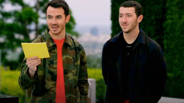 Fear Of God Camo Flyweight Jacket worn by Kevin Jonas as seen in Claim to Fame (S01E10)