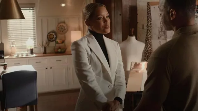 Alexander McQueen Crepe Cutout Blazer Jacket worn by Dominique Deveraux (Michael Michele) as seen in Dynasty (S04E21)