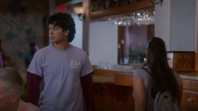 Pacsun El Sol T-shirt worn by Miguel Diaz (Xolo Maridueña) as seen in Cobra Kai (S05E05)