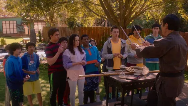 Polo Ralph Lauren Colorblock Water Repellent Hybrid Hoodie Sweatshirt worn by Chris (Khalil Everage) as seen in Cobra Kai (S05E07)