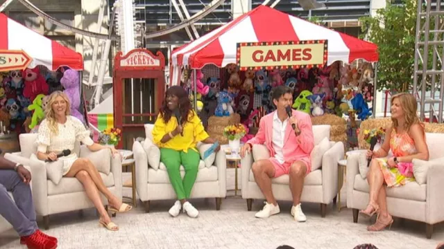 Vince Camuto Off-The-Shoulder Tiered-Sleeve Blouse worn by Sheryl Underwood as seen in The Talk on September 14,2022