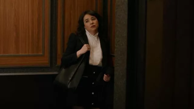 Maje Pearl Em­bell­ished Cot­ton Mi­ni Skirt worn by Marissa Gold (Sarah Steele) as seen in The Good Fight (S06E01)