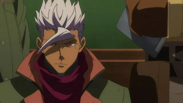 Green Jacket with brown lapel worn by Orga Itsuka in Mobile Suit Gundam