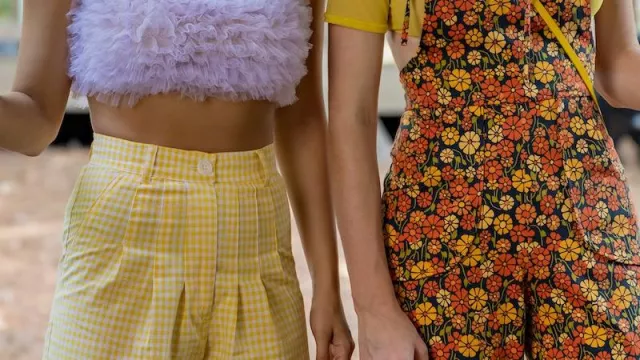 Yellow Gingham Shorts worn by Drea (Camila Mendes) in Do Revenge
