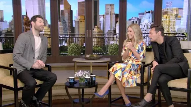 Gabriela Hearst Meyers Long-Sleeve Shirtdress worn by Kelly Ripa as seen in LIVE with Kelly and Ryan on September 20,2022