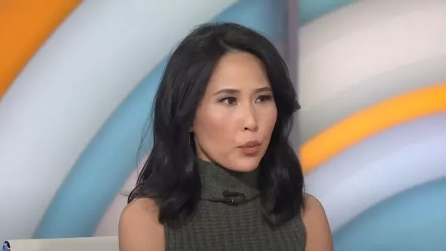 Sablyn Saige Suéter de cachemira recortado usado por Vicky Nguyen como se ve en Today el 20 de septiembre de 2022