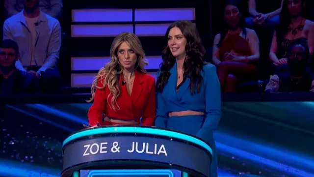 Miss Circle Deana Blue Lace Up Crop Blazer worn by Julia as seen in Beat Shazam Season 5 Episode 12