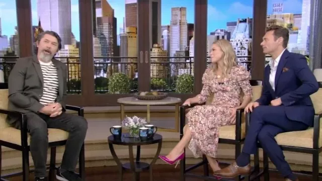 Isabel Marant Papaya Midi Dress worn by Kelly Ripa as seen in LIVE with Kelly and Ryan on September 22,2022