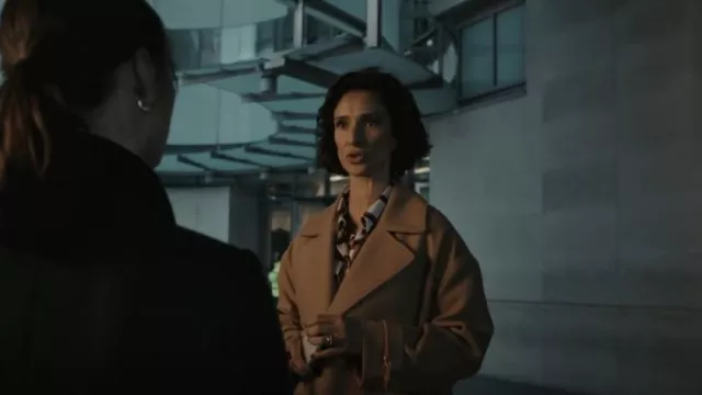 Weekend Max Mara Trench Coat worn by Khadija Khan (Indira Varma) as seen in The Capture (S02E05)