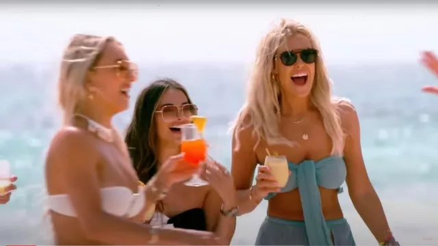 Ambi Mermaid Top and Skirt Set in Blue worn by Chloe Meadows as seen in The Only Way Is Essex (S30E01)
