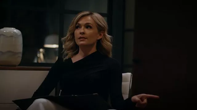 Helmut Lang Asymmetrical-Neckline Top worn by Amy Quinn (Lindsey Gort) as seen in All Rise (S02E01)