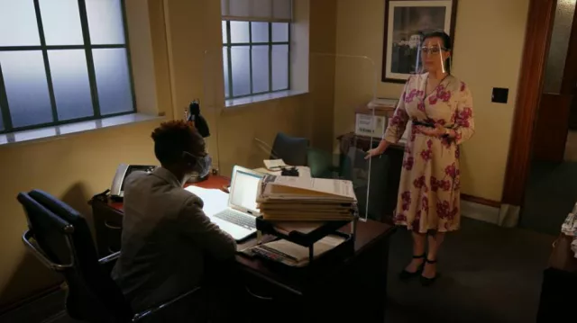Hobbs London Nina Floral Faux-Wrap Dress worn by Sherri Kansky (Ruthie Ann Miles) as seen in All Rise (S02E03)