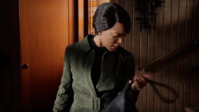 Theory Belted Suede Utility Jacket worn by Athena Grant (Angela Bassett) as seen in 9-1-1 (S04E12)