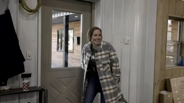 N\P Brushed Shirts Long Sleeve Lapel worn by Mina Starsiak as seen in Good Bones: Risky Business (S01E03)