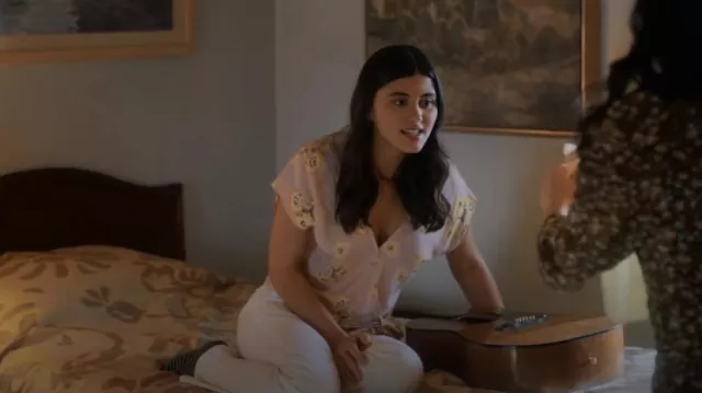 Madewell Twiggy Wisteria Top worn by Ana Phoenix (Emma Milani) as seen in Monarch (S01E03)