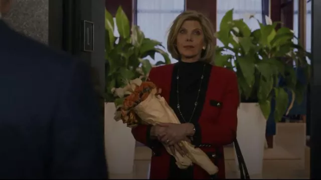 Saint laurent Wool-Blend Jack­et worn by Diane Lockhart (Christine Baranski) as seen in The Good Fight (S06E04)