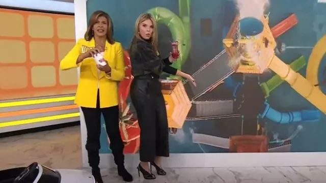 Veronica Beard Agee Wide-Leg Leather Pants worn by Jenna Bush Hager as seen in Today with Hoda & Jenna on September 29,2022