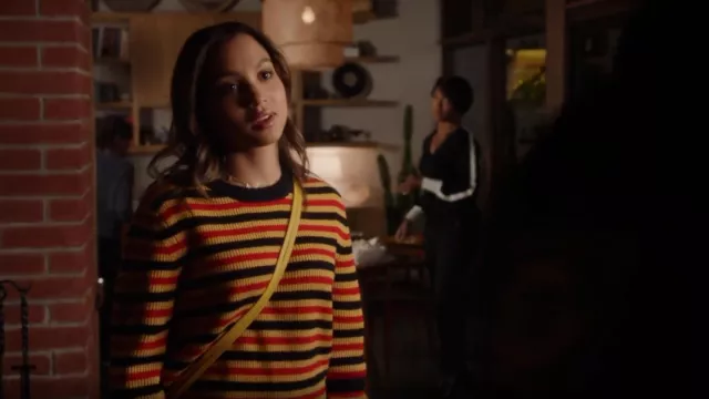 Victoria Beckham All Over Stripe Crewneck Sweater worn by May Grant (Corinne Massiah) as seen in 9-1-1 (S05E11)