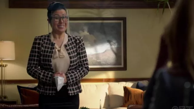Cece Grid Tweed Jacket worn by Sherri Kansky (Ruthie Ann Miles) as seen in All Rise (S02E07)
