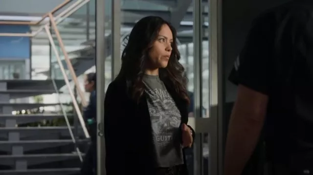 Zadig and Voltaire Visko Velvet Jacket worn by Angela Lopez (Alyssa Diaz) as seen in The Rookie (S05E02)