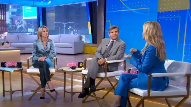 Alexander McQueen High-Waisted Wool Trousers worn by Reese Witherspoon as seen in Good Morning America on  October 4, 2022
