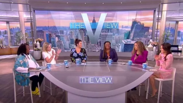Brandon Maxwell Cape Sleeve Jersey Gown worn by Sara Haines as seen in The View on October 4, 2022