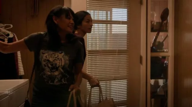 Guess Tiger Dream Easy Graphic Short Sleeves T Shirt worn by Fiona (Martha Millan) as seen in The Cleaning Lady (S02E03)
