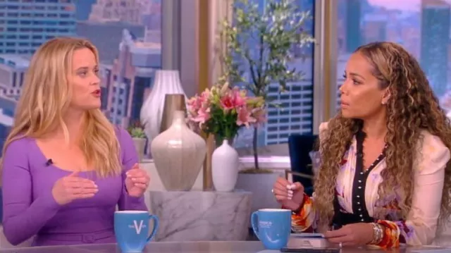 Paco Rabanne Patchwork-Printed Second Skin Jersey Maxi Dress worn by Sunny Hostin as seen in The View on October 5, 2022