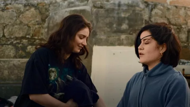 The Mountain Three Howling Wolves Tee worn by Becka Garvey (Eve Hewson) as seen in Bad Sisters (S01E05)